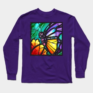 Stained Glass Butterfly Long Sleeve T-Shirt